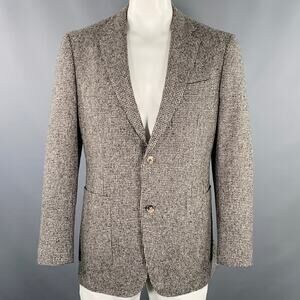 SUIT SUPPLY Size 46 Grey Charcoal Tweed Wool Blend Coat